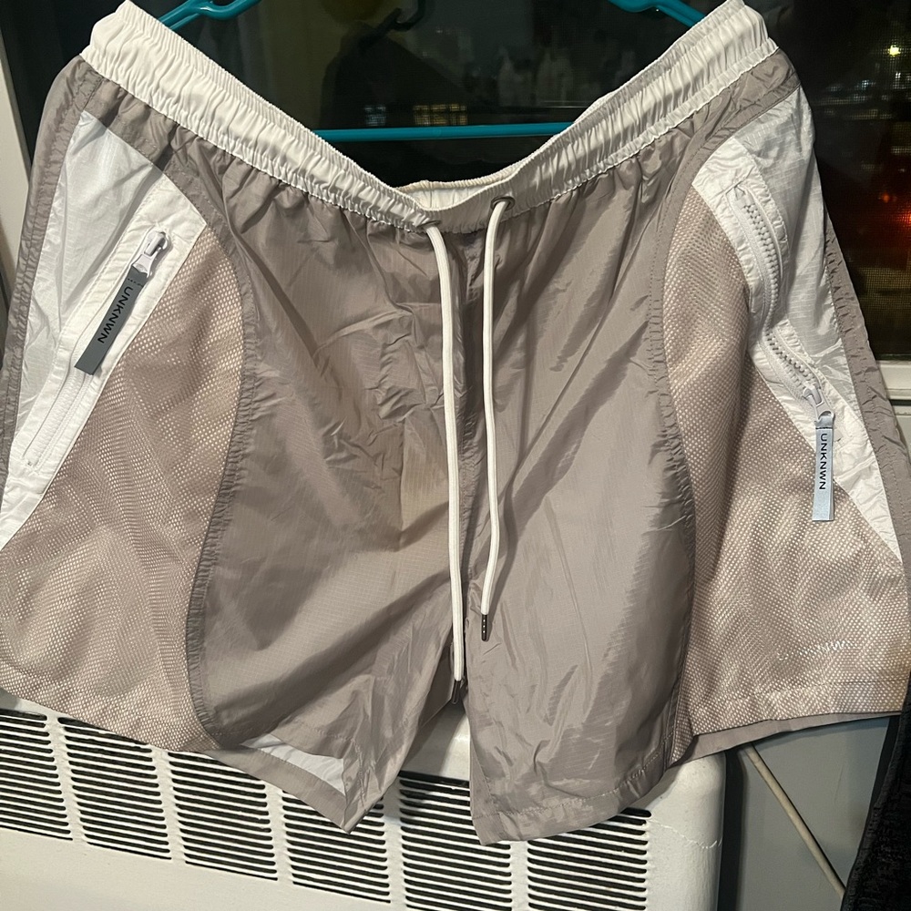 Men's Athletic Shorts in Gray and White
